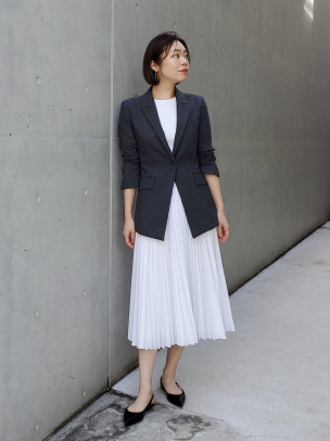 Theory luxe 22ss ロング丈シャツドレス 000ホワイト