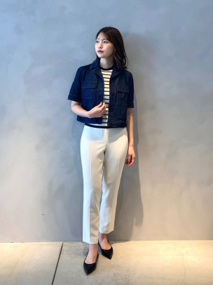 Drape Denim SS Boxy JK デニムジャケット　theory Theory 24AW Drape Denim SS Boxy Patch JK Jacket Short Sleeve