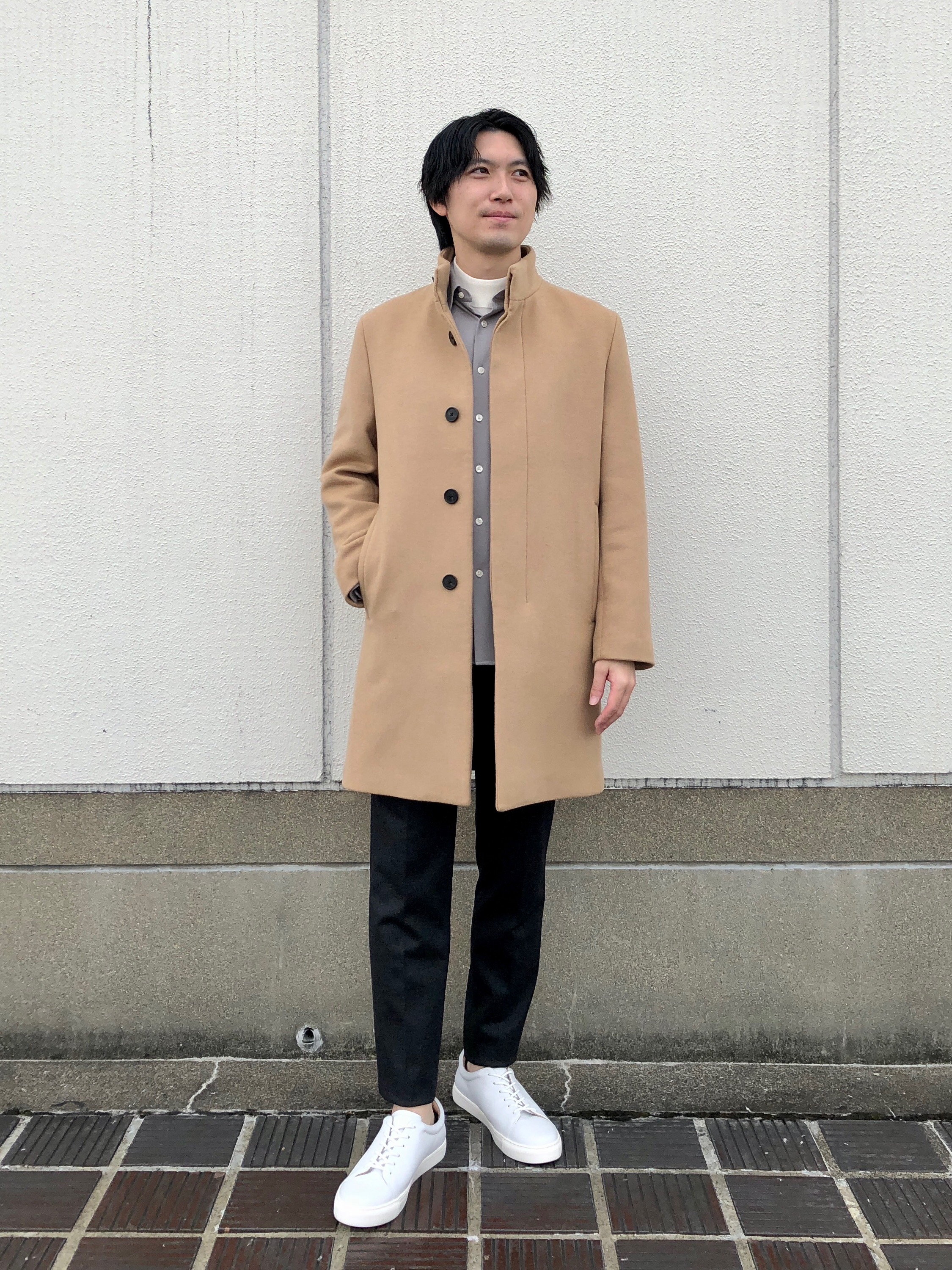【Theory】セオリー（XS）カシミヤ ロング丈 スタンドカラーコート