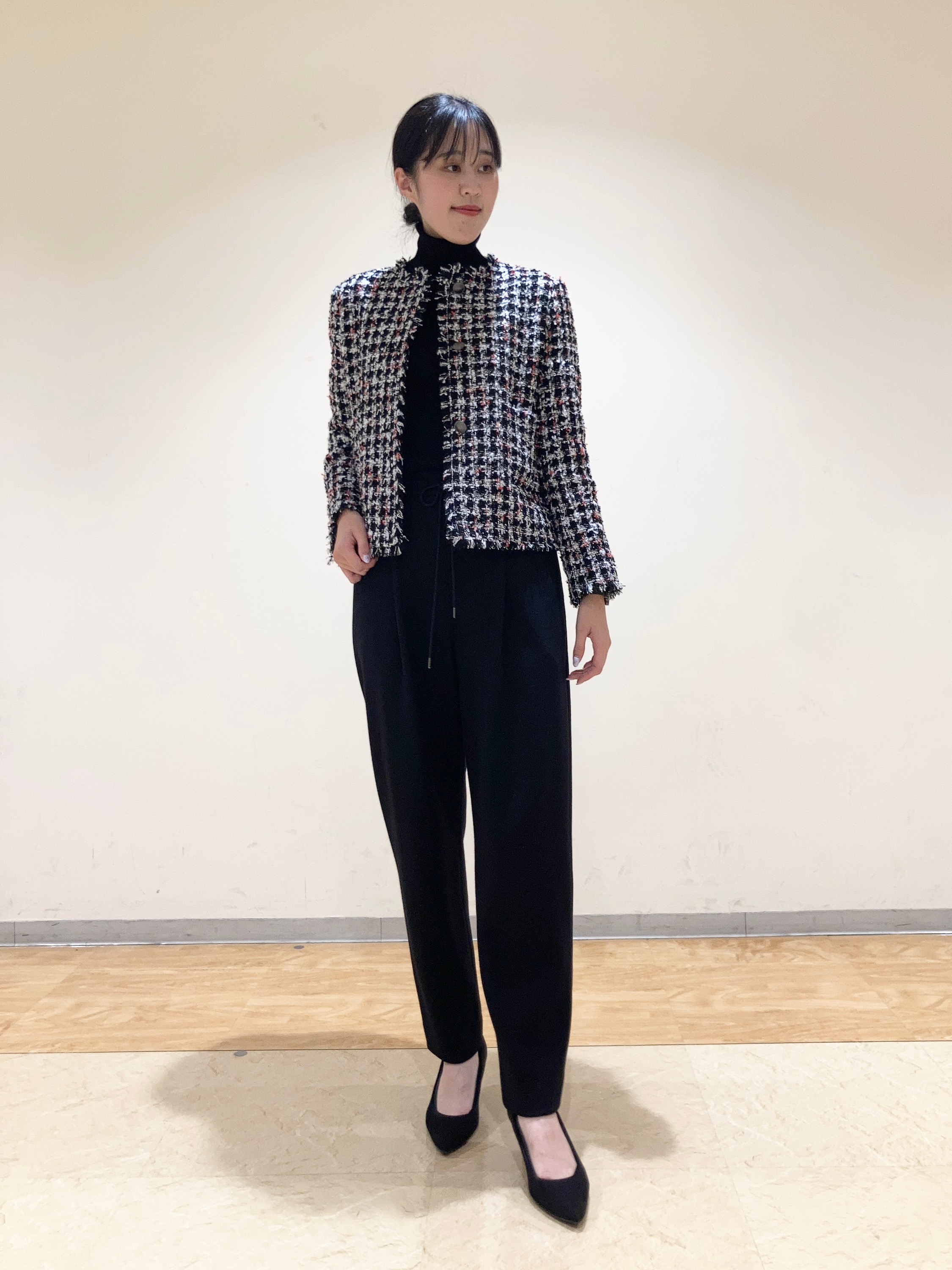 美品＆大きいサイズ Theory ウール調ジャージー ジャケット 46 38 大きいサイズ/11号サイズあり】ストレッチツイードジャケット(ノー