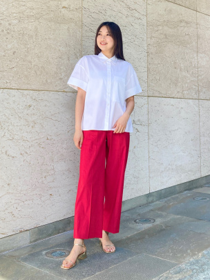 Cotton Shirting Short Sleeve Cuff Shirt | WOMEN（レディース