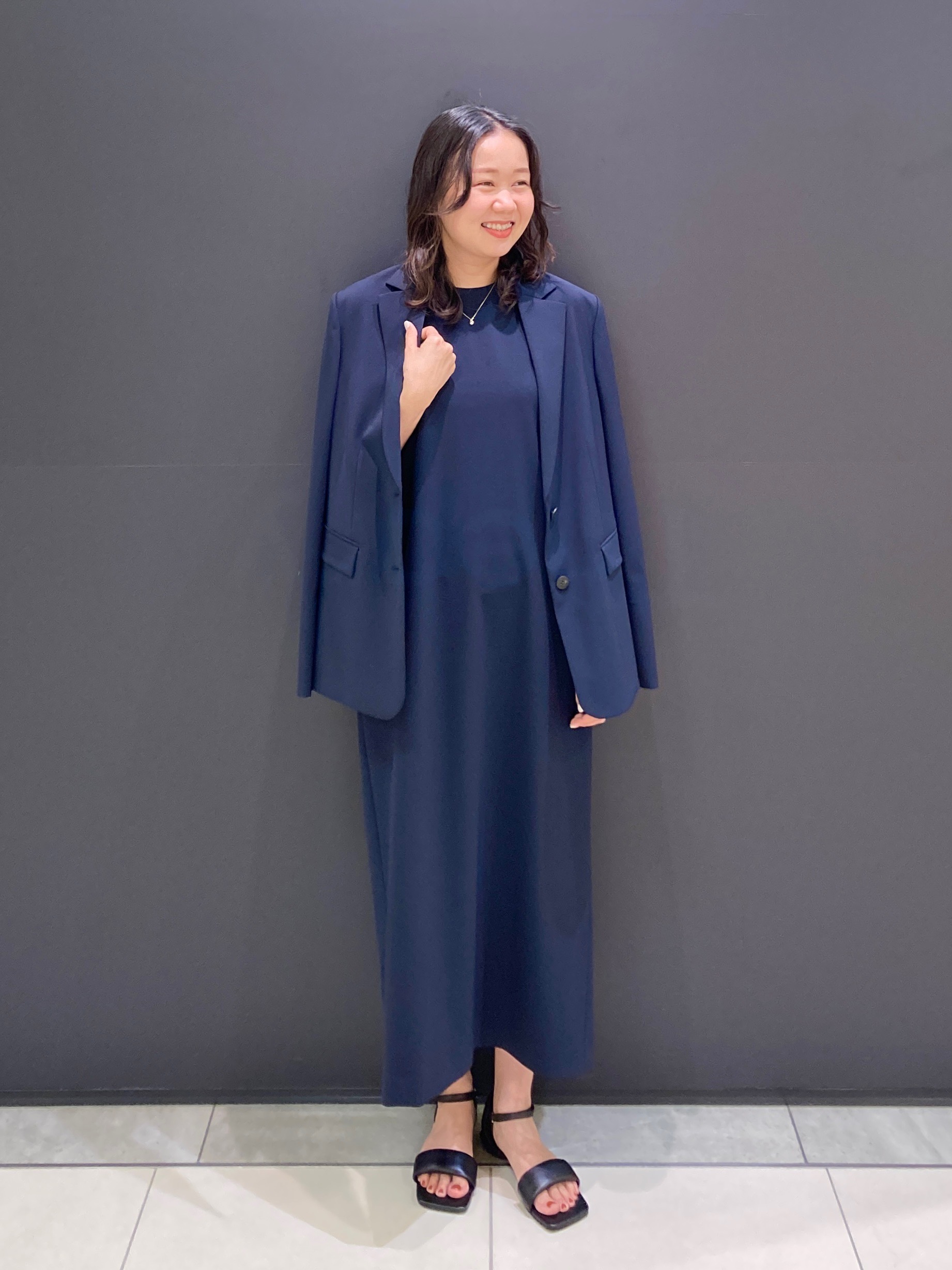 美品✨セオリー　セットアップ　ワンピース　ノーカラー 濃紺　サイズ　XS、S コーディネート詳細 | StyleHint | Theory（セオリー）公式通販サイト