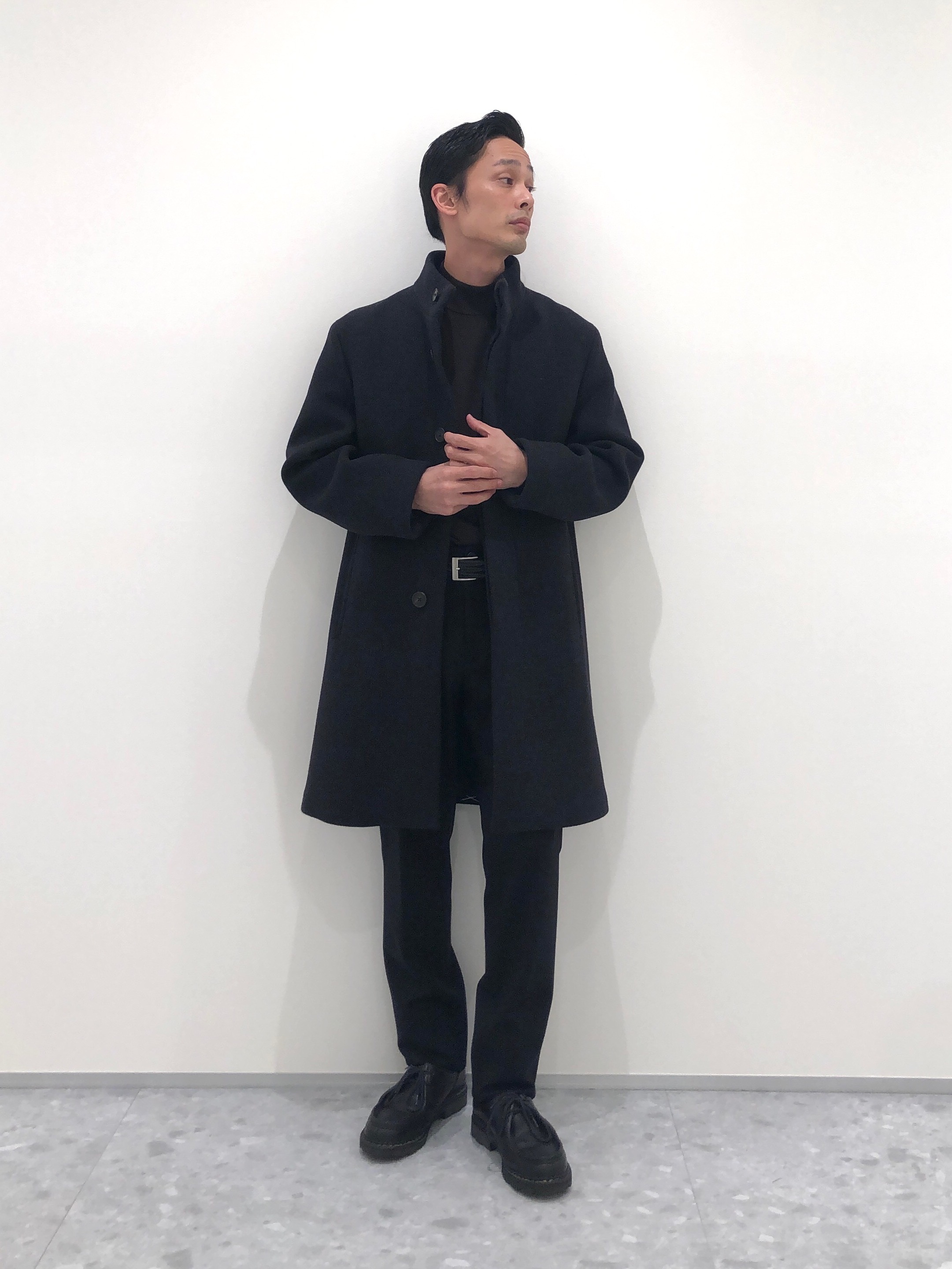 Theory (セオリー) Melton Texture Belvin Coat Men's Textured Melton Coat in Charcoal Melange | Theory