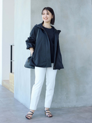セオリーリュクス 26SS GLOSSED SATIN GOLDIE PARKA フーデット 