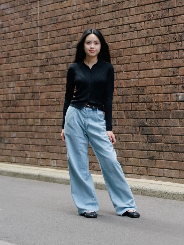 Shop looks for「100% Extra Fine Merino Ribbed Polo Cardigan、Smart Ankle Pants」