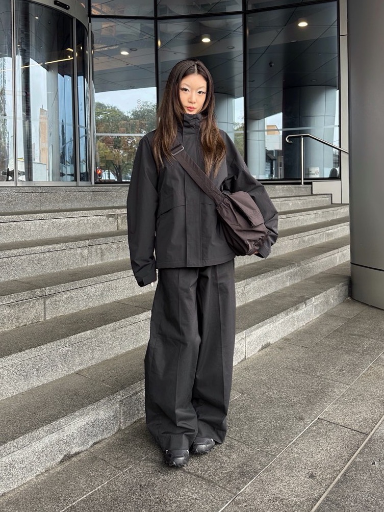 【et.UNiVER】separated pants combination Check styling ideas for「Zip-Up Blouson、Wide-Fit Color