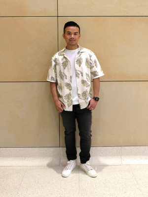 トップス EU design short sleeve shirt Eco Matt Floral Short-Sleeve Shirt | GUESS Factory