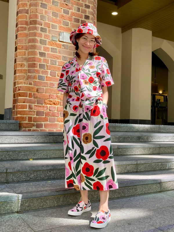 WOMEN'S MARIMEKKO LINEN BLEND SKIRT | UNIQLO AU
