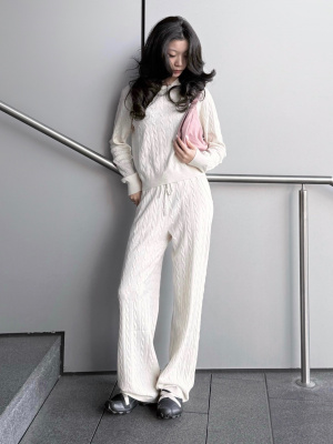 Washable Knit Cable Hoodie