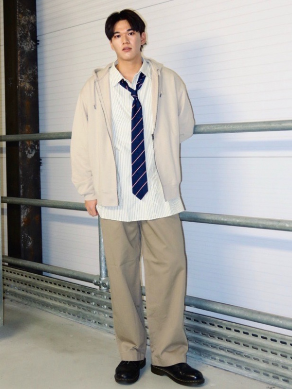 An outfit using Sweat Oversized Full-Zip Hoodie and Pleated Wide
