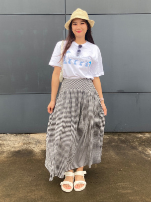 Seersucker Volume Skirt | Gingham | UNIQLO US