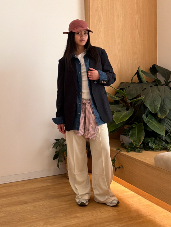 An outfit using Half-Zip Sweatshirt and Bicolor T-Shirt｜UNIQLO US