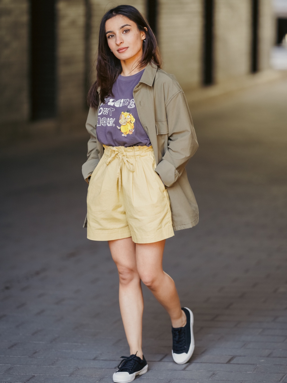Check styling ideas for「OVER SHIRT JACKET、LINEN COTTON SHORTS