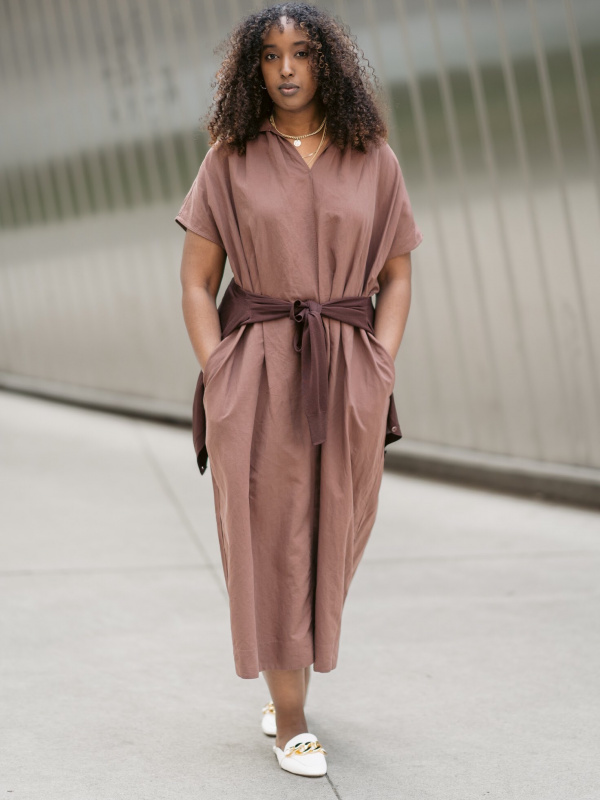 Linen Kaftan Dress in Natural