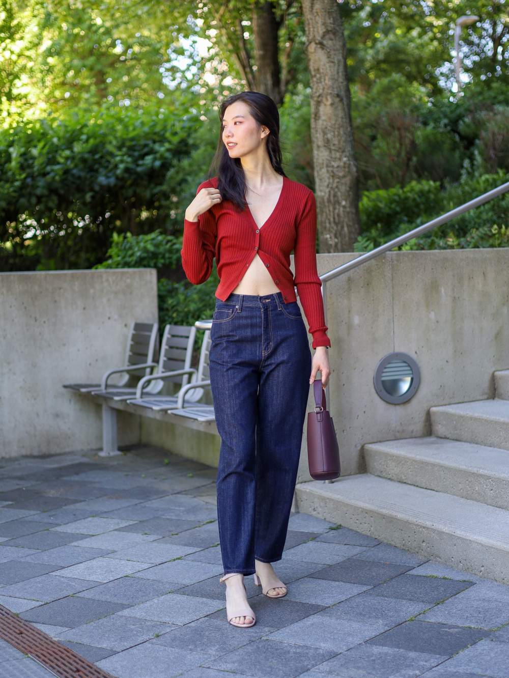 Check styling ideas for「Rayon Skipper Collar 3/4 Sleeve Blouse