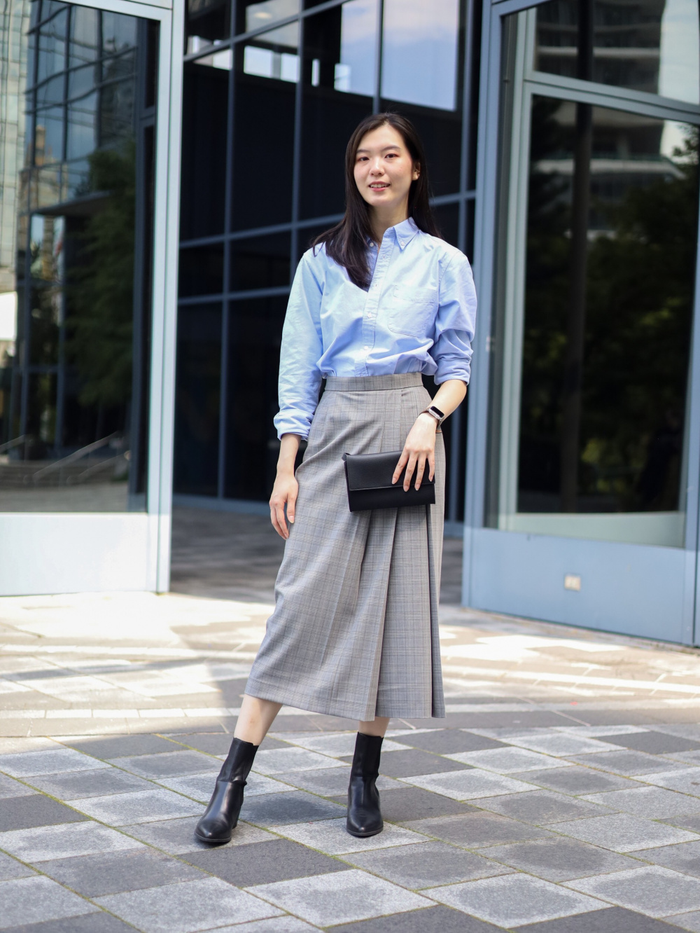 Check styling ideas for「Cotton Volume Long-Sleeve Blouse、Side