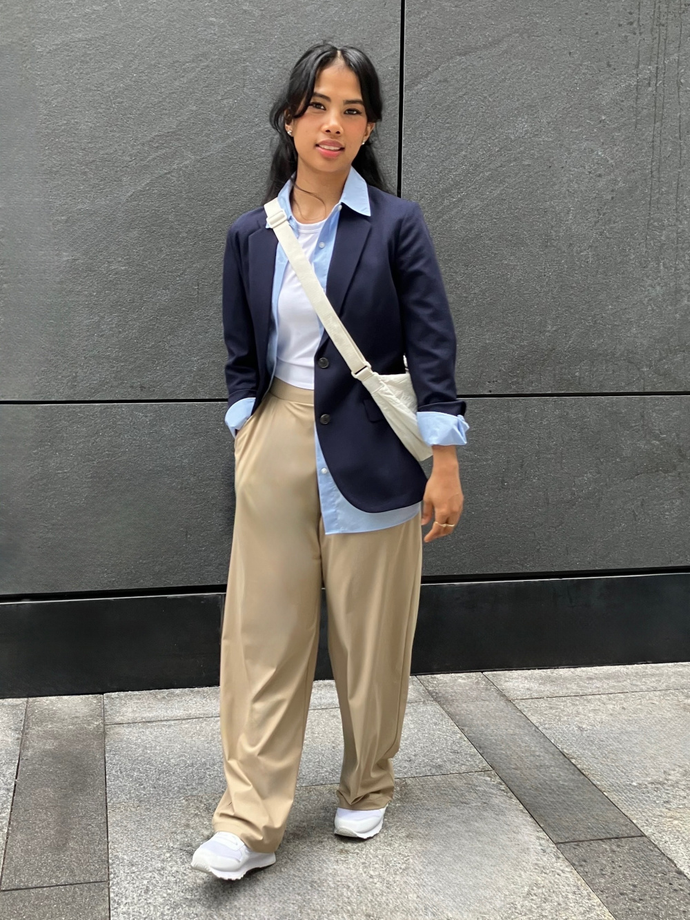 Structured Blazer + Ruffled Shirt + Amo Twist Jeans (Style Pantry