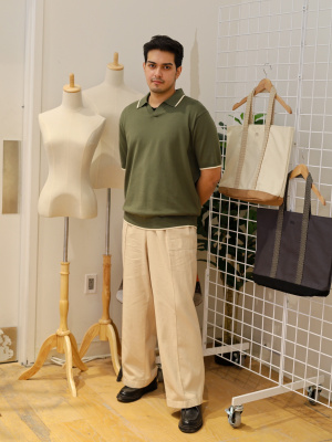 ニット・セーター IONSEOUL Pocket Short Sleeve Polo Knit (4color) JP5D0063 Zimmermann Metallic Rib-Knit Short-Sleeve Polo Sweater