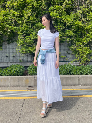 スカート musinsastandardwoman Women's Crinkle Long Skirt White MWCKS2 csl9110-123ab_white_1_grande.