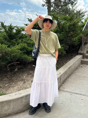 Crinkle Cotton Tiered Skirt | UNIQLO US