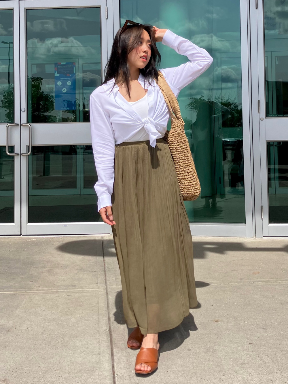 Check styling ideas for Chiffon Skirt Cotton Shirt UNIQLO US