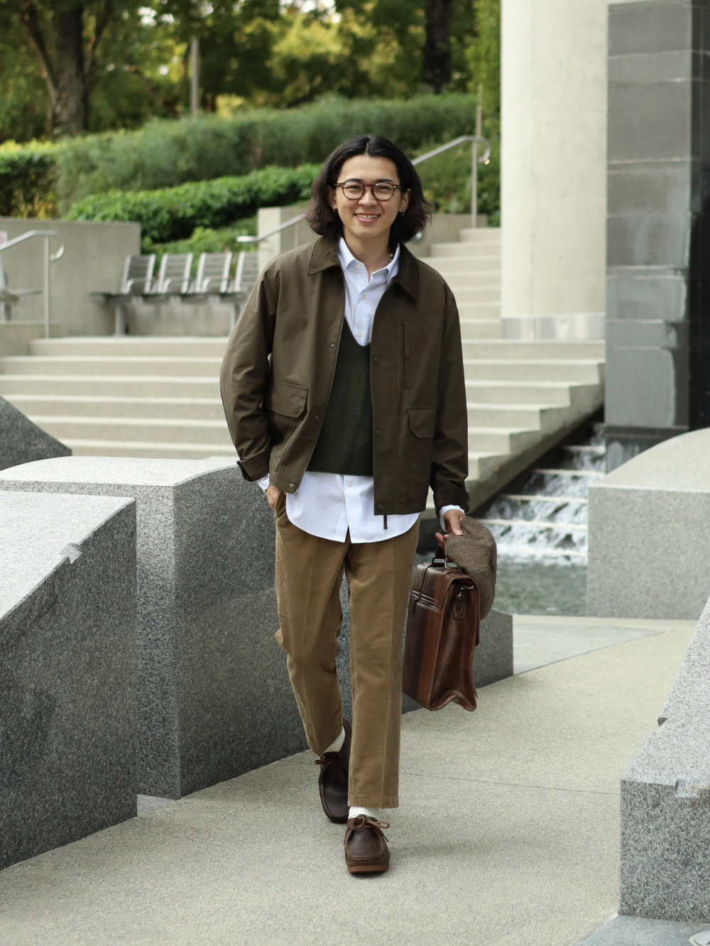 Check styling ideas for Utility Short Jacket Wide Chino Pants UNIQLO US