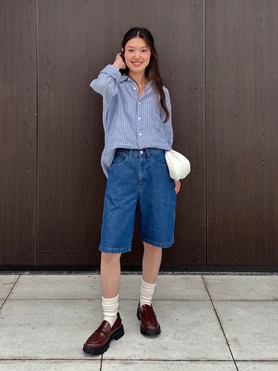 virgo Sandwich change shirts／shorts Check styling ideas for「Denim Half Shorts | 10