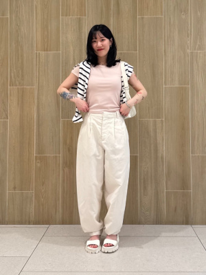 Linen Blend Barrel Leg Pants