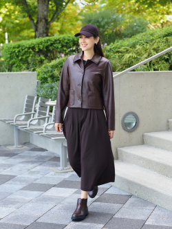 Coated Short Jacket | Faux Leather