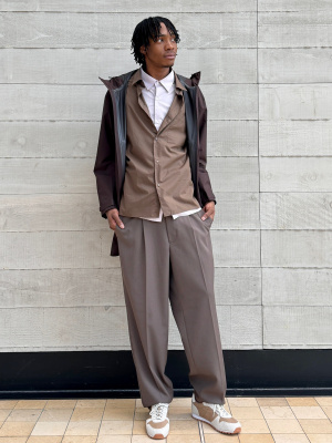 Unisex Pleated Wide Tapered Pants | UNIQLO CA