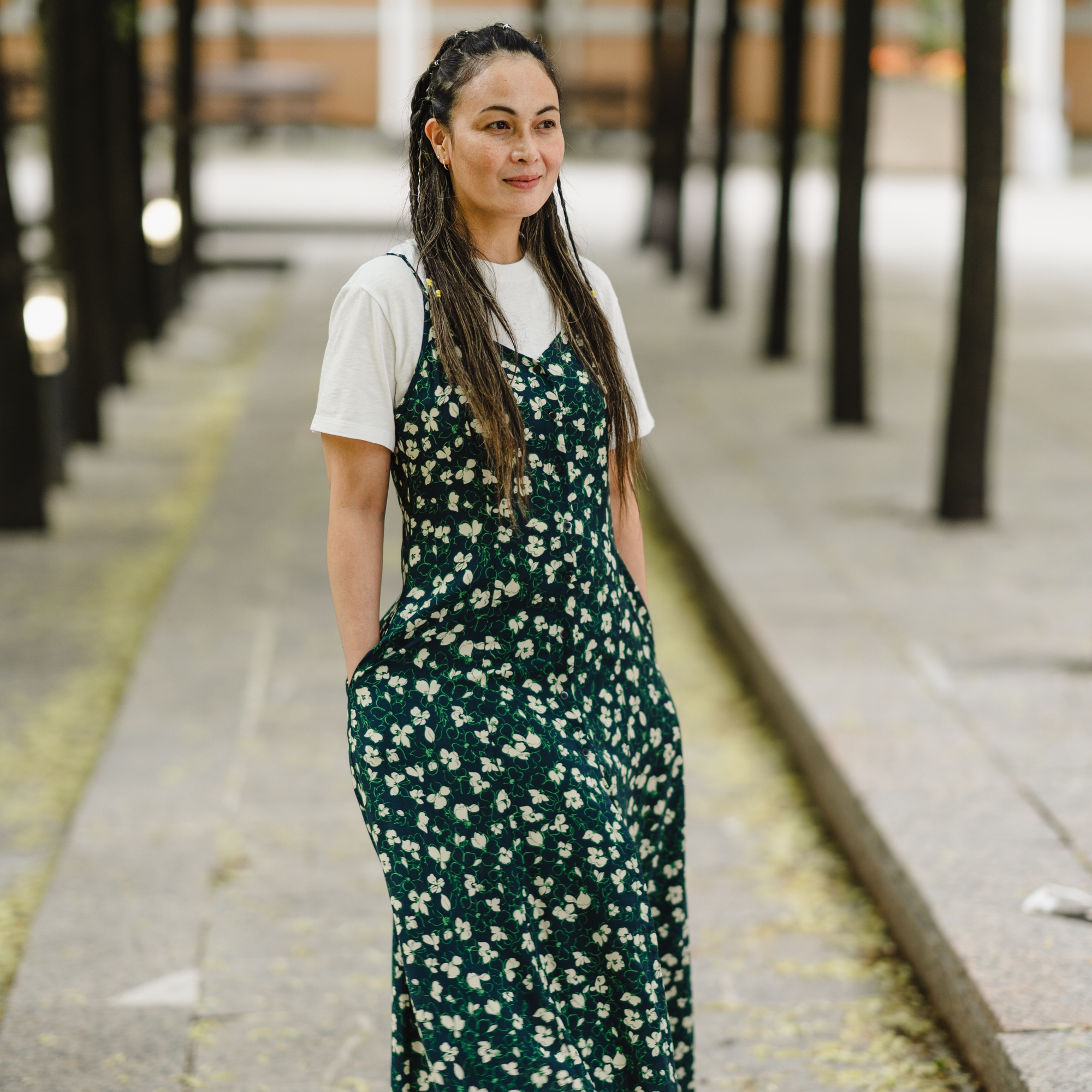 Perfume Closet ／ Camisole Flare Dress Check styling ideas for「Button Down Camisole Flare Dress