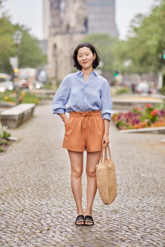 Check styling ideas for「Cotton-Linen Relaxed Shorts」