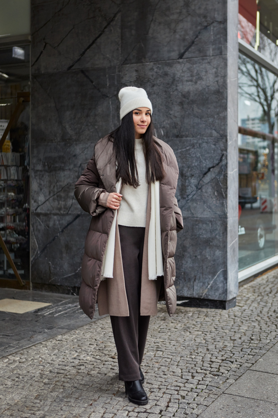 Down sale coat outfit