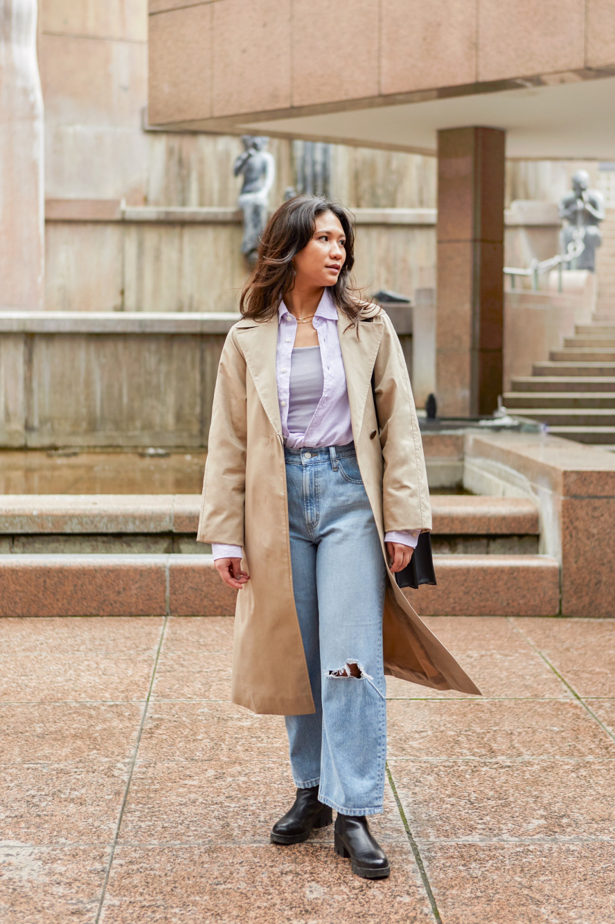 Jeans and hotsell trench coat