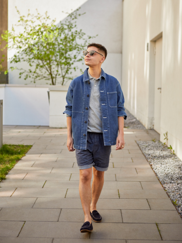 CHECK STYLING IDEAS FOR DENIM WORK JACKET STRETCH EASY SHORTS UNIQLO CA