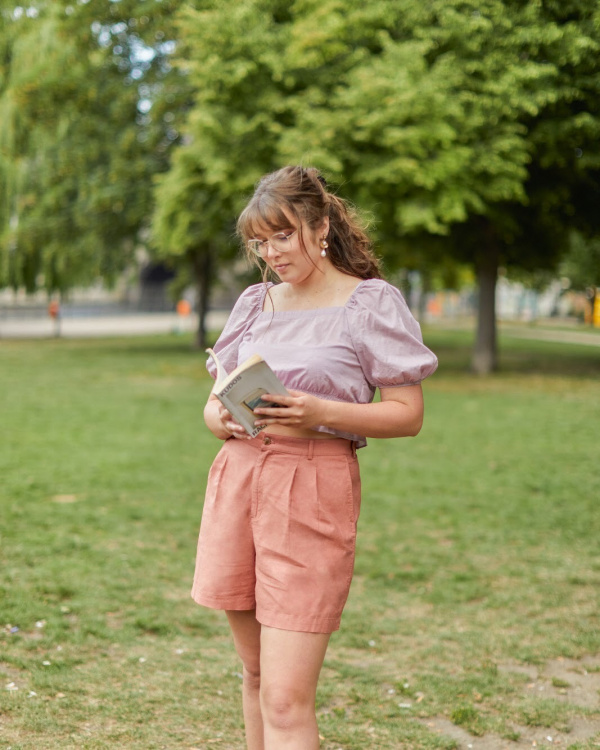 uniqlo purple blouse
