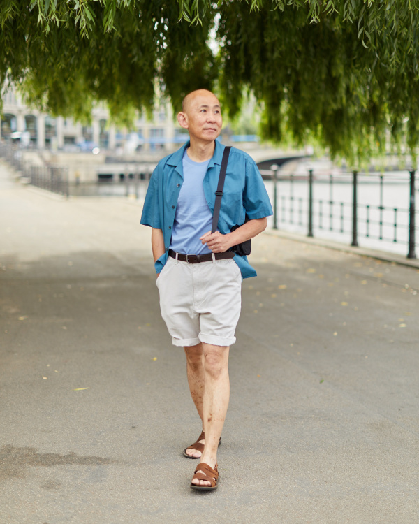 uniqlo linen blend shorts