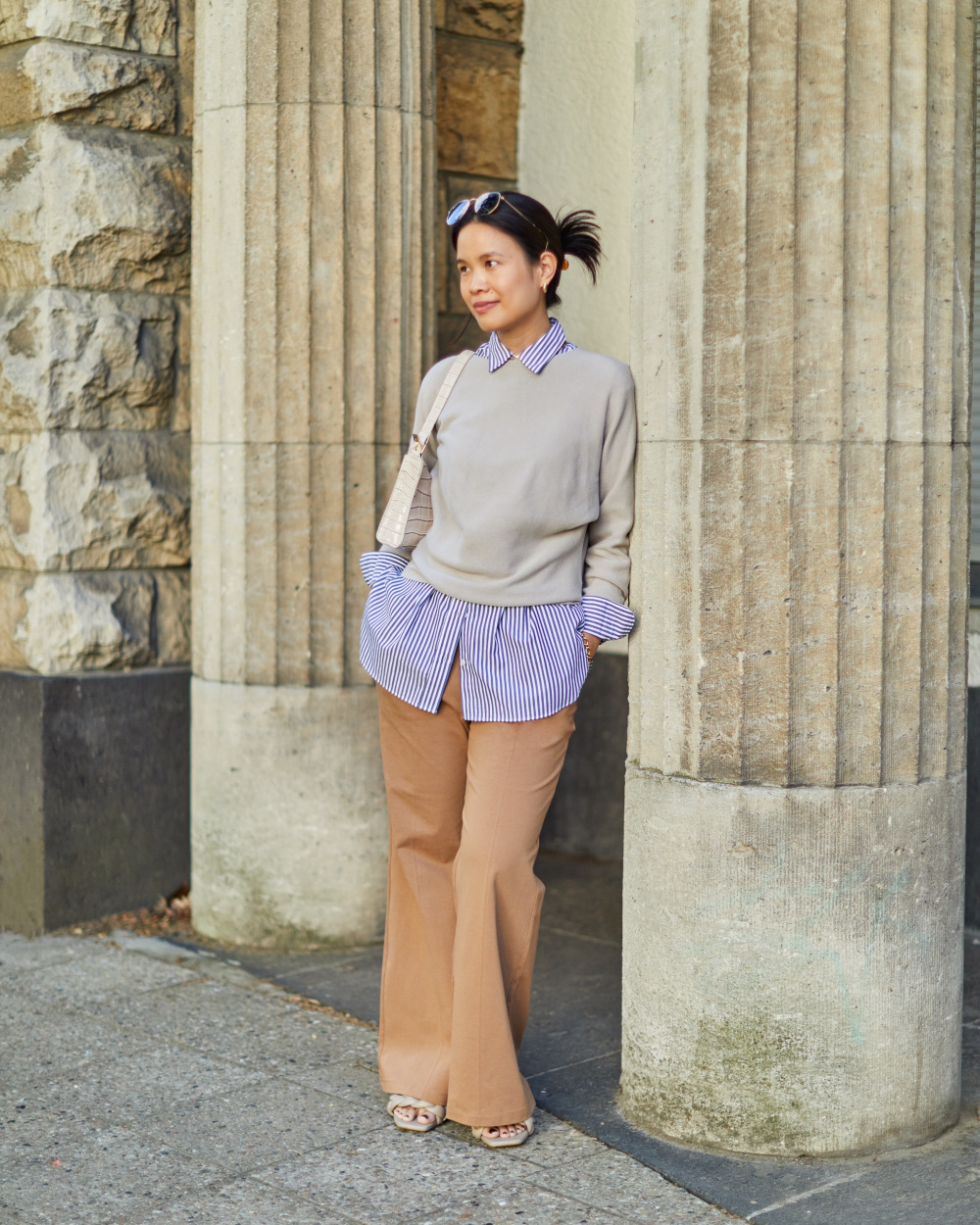 Check styling ideas for「Satin Pleated Skirt、Jersey Relaxed Jacket」