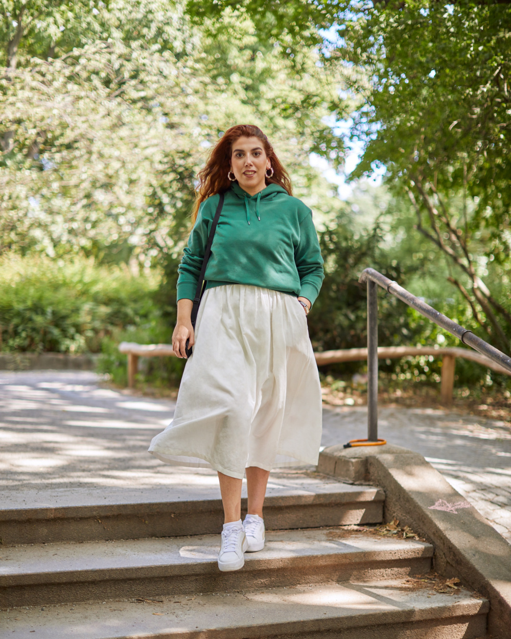 Hoodie and long online skirt outfit