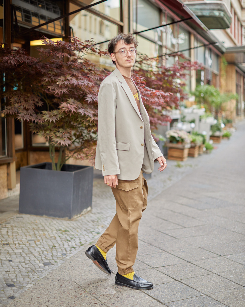 Tan Blazer with Turtleneck