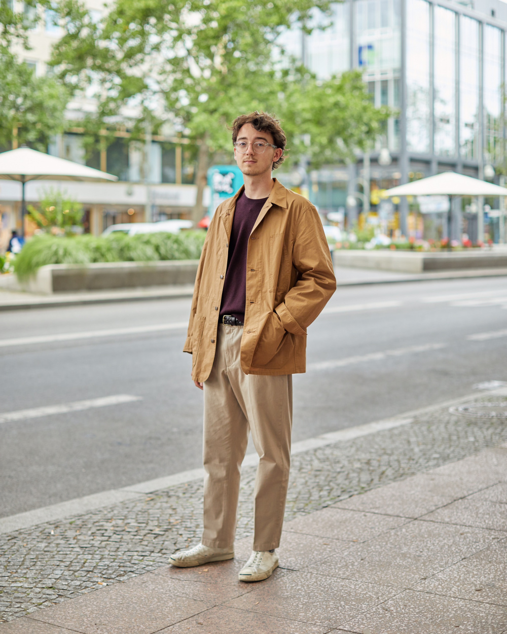 Check styling ideas for「Chambray Long-Sleeve Work Shirt、Smart Ankle Pants (2 -Way Stretch Cotton)」