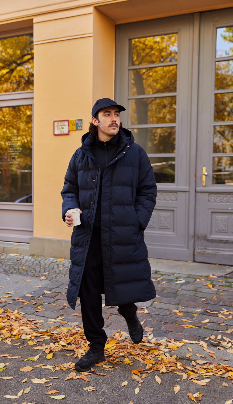 Men seamless down long on sale coat