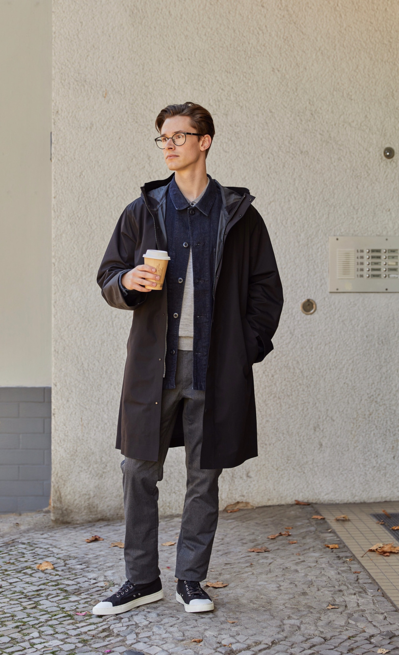 Check styling ideas for「Denim Work Jacket、Extra Fine Merino