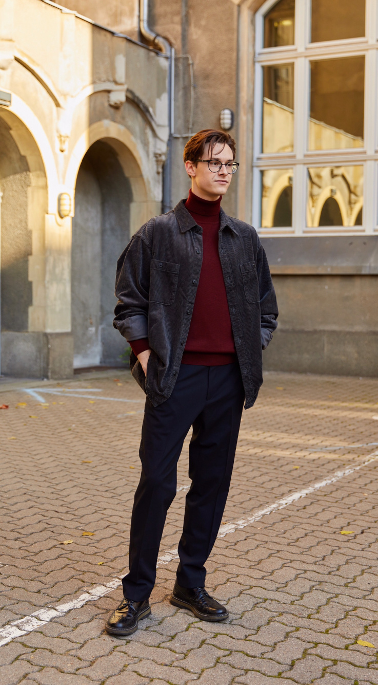 Corduroy Long-Sleeve Work Shirt