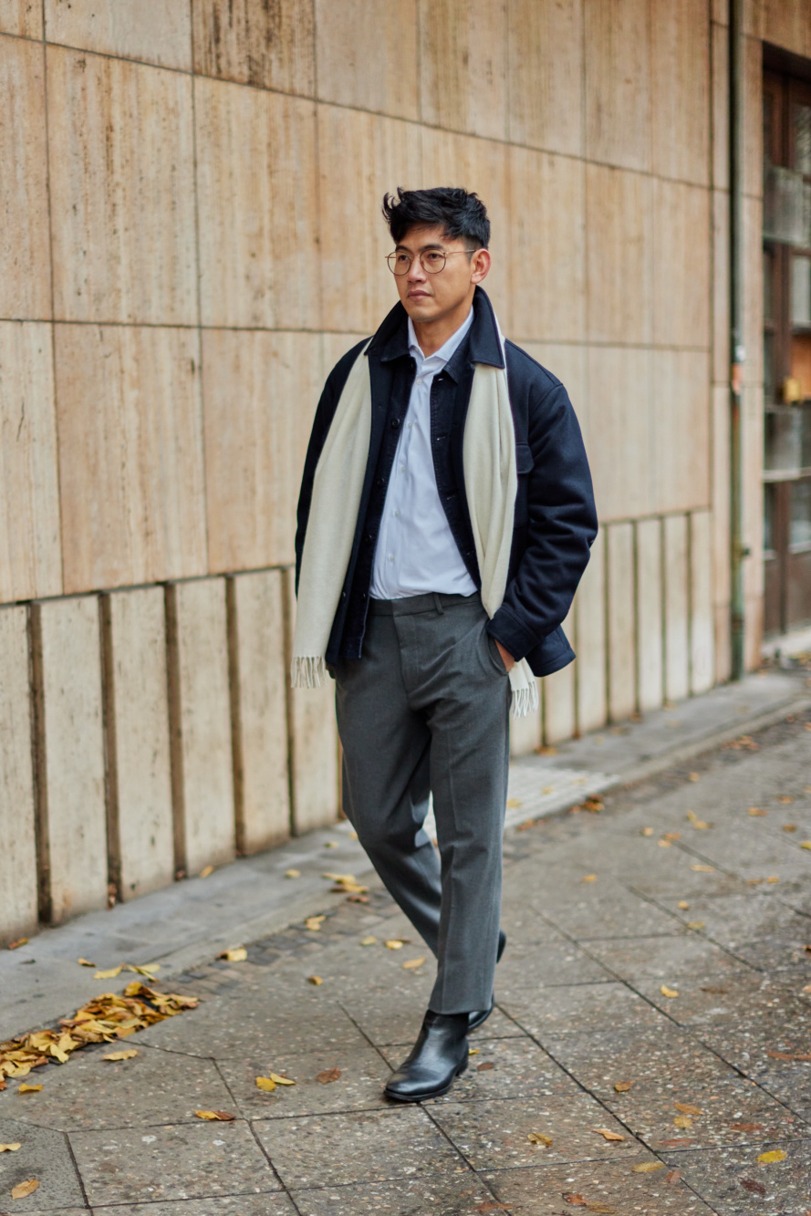 Check styling ideas for「DENIM WORK JACKET、SMART ANKLE PANTS (WOOL LIKE ...