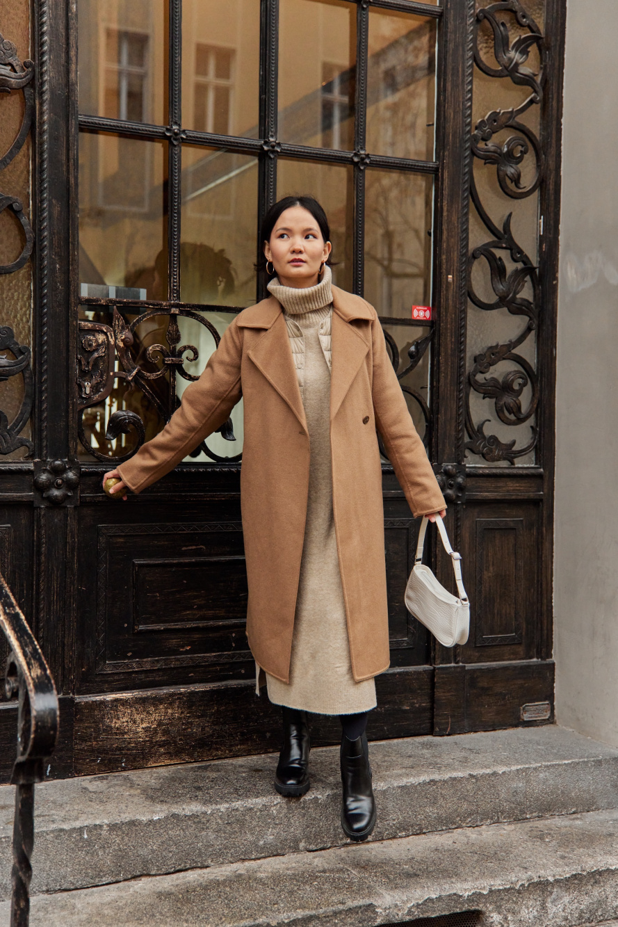 Turtleneck and outlet long coat