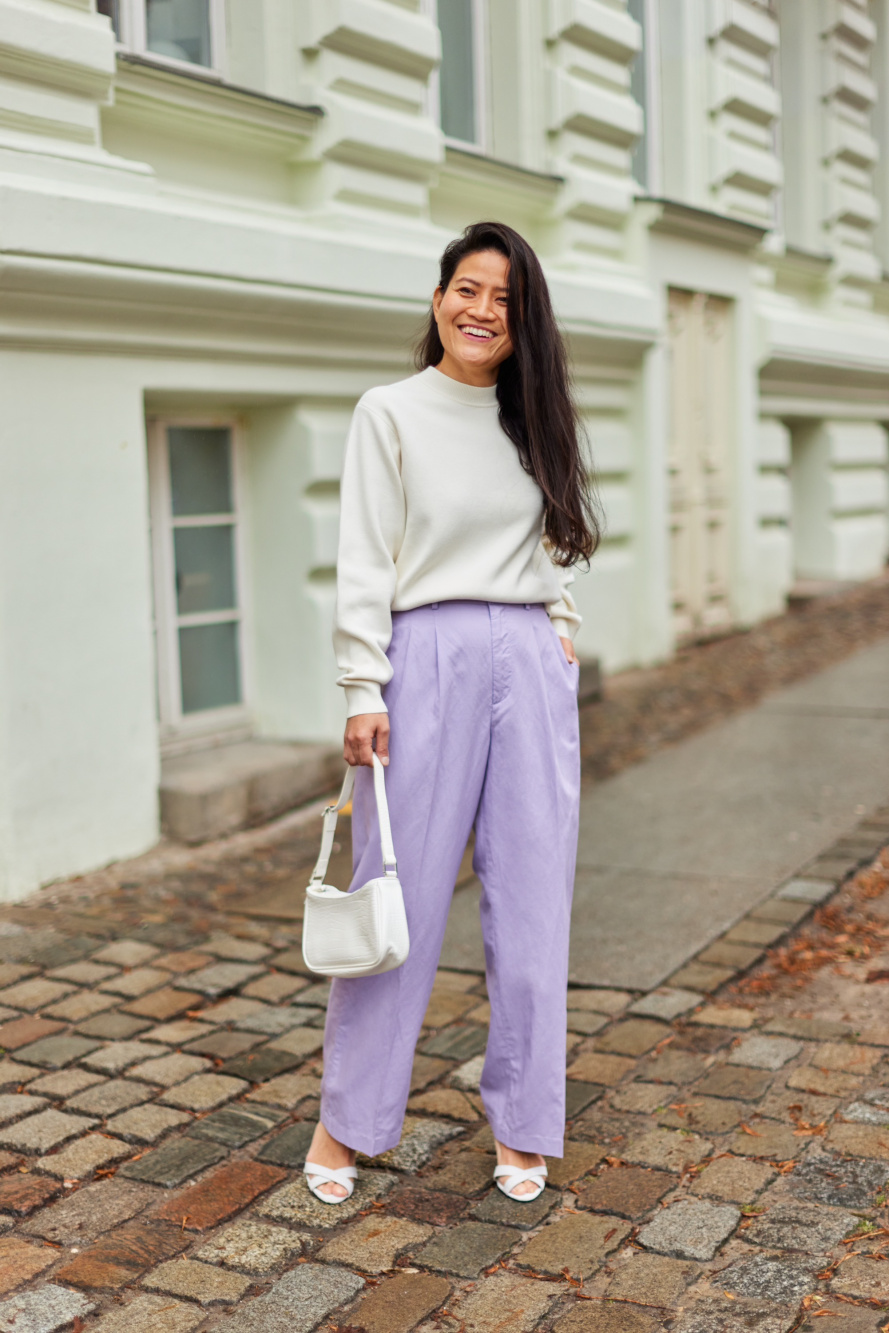 Linen Blend Tucked Wide Pants