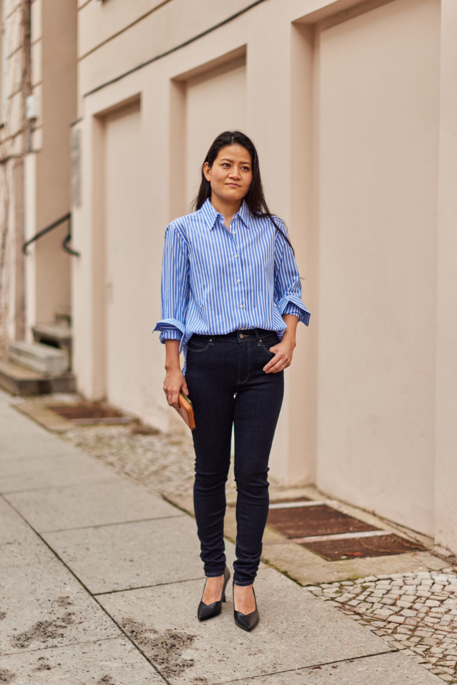 Blue Denim Look Ankle Length Leggings