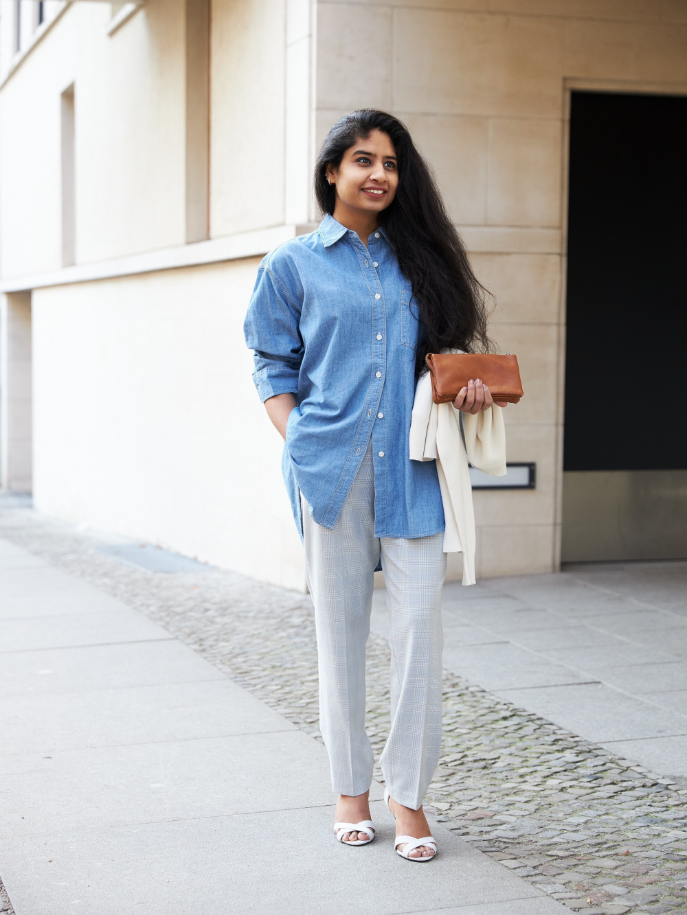 Light blue long sleeve cheap shirt outfit