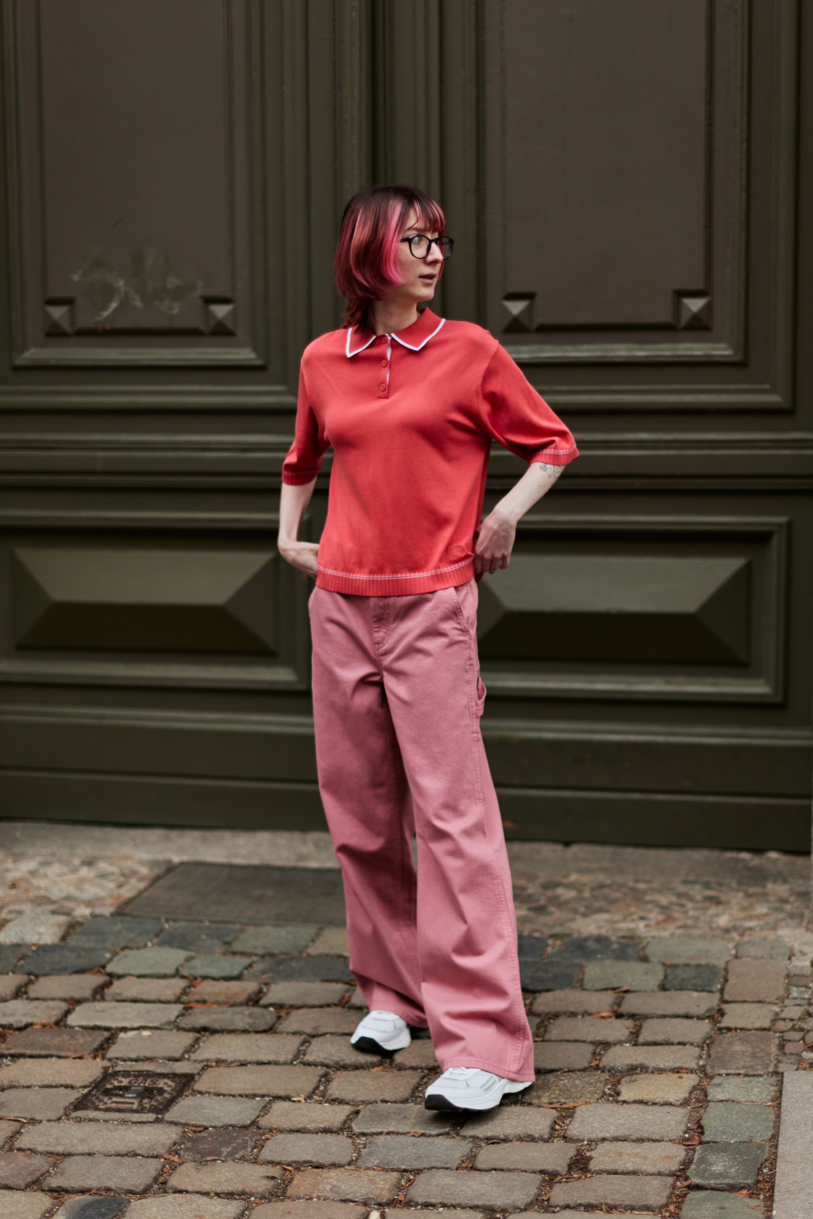 Womens JW Anderson red Flared Track Pants